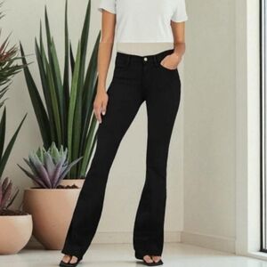 Elizabeth and James Black Flare Stretch Organic Cotton Jeans Sz 2/26